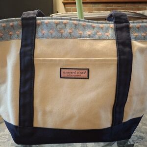 Vineyard Vines Blue and Cream Tote Bag